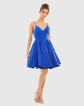 Blue Low Back A-Line Party Dress