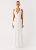 Desi Halterneck Maxi Dress - White