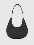 Grain Leather Hobo Bag With Gold Hardware