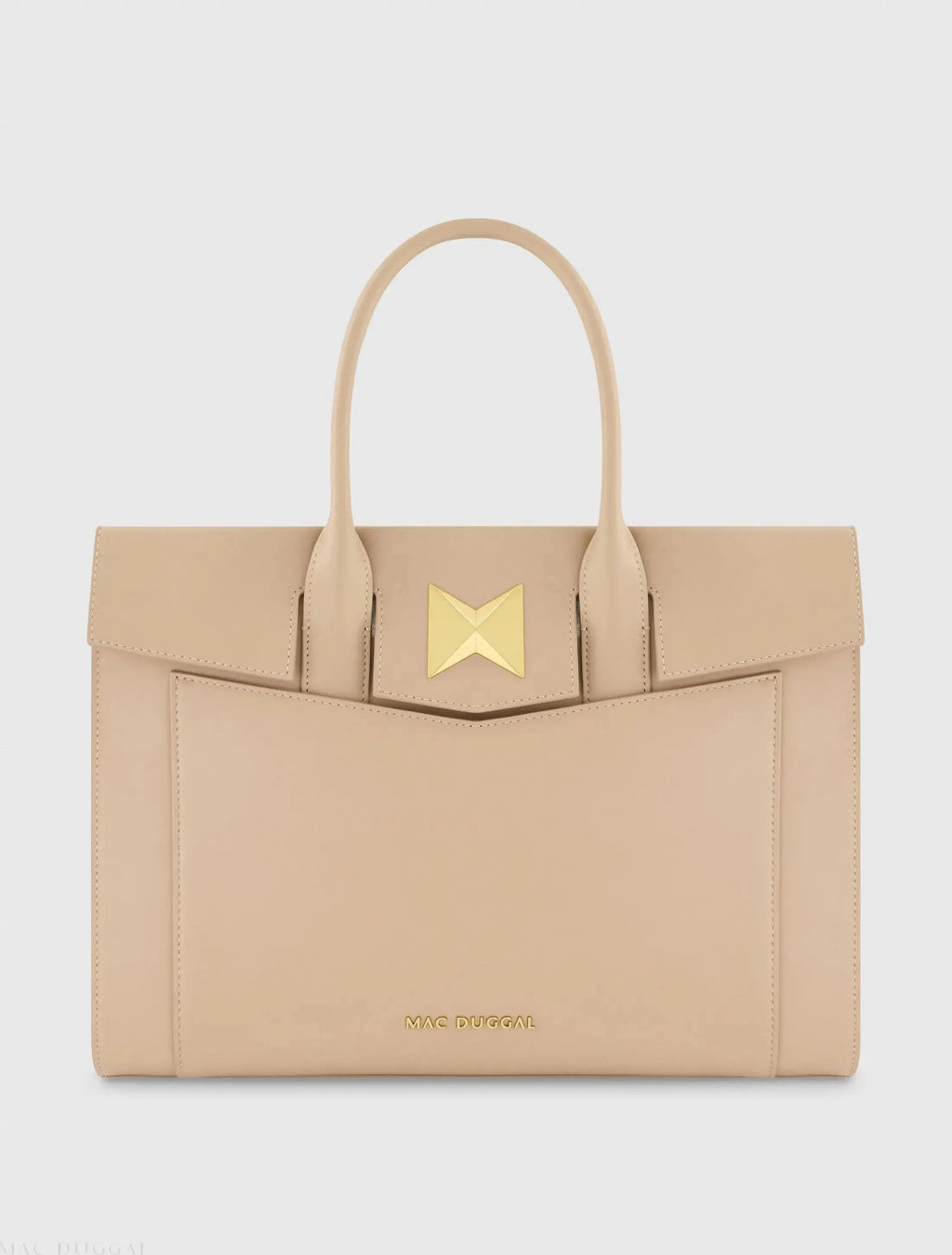 Large Leather Briefcase Bag With Gold Hardware