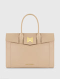 Large Leather Briefcase Bag With Gold Hardware