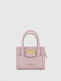 Purple Small Leather Tote Bag With Gold Hardware - FINAL SALE