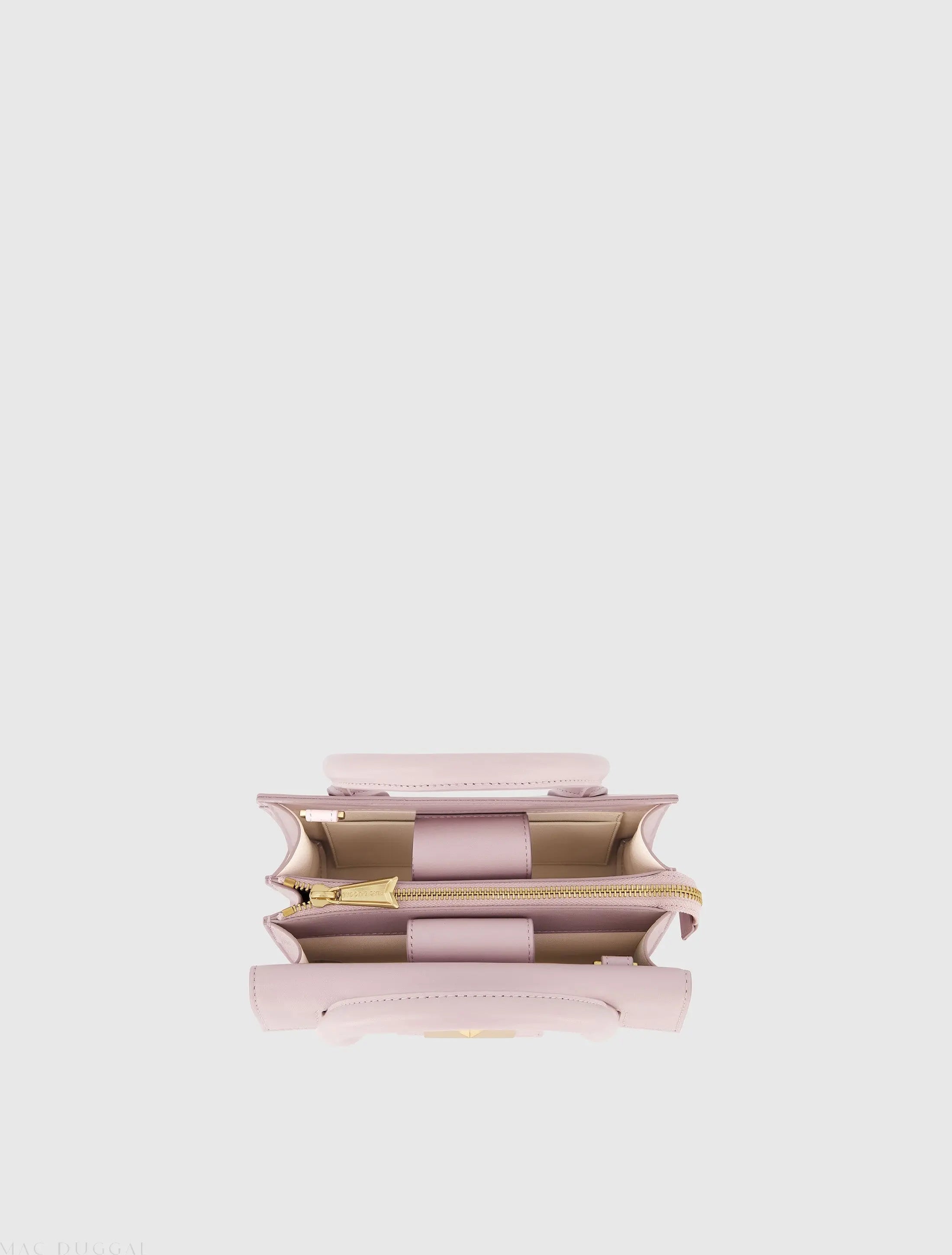 Purple Small Leather Tote Bag With Gold Hardware - FINAL SALE