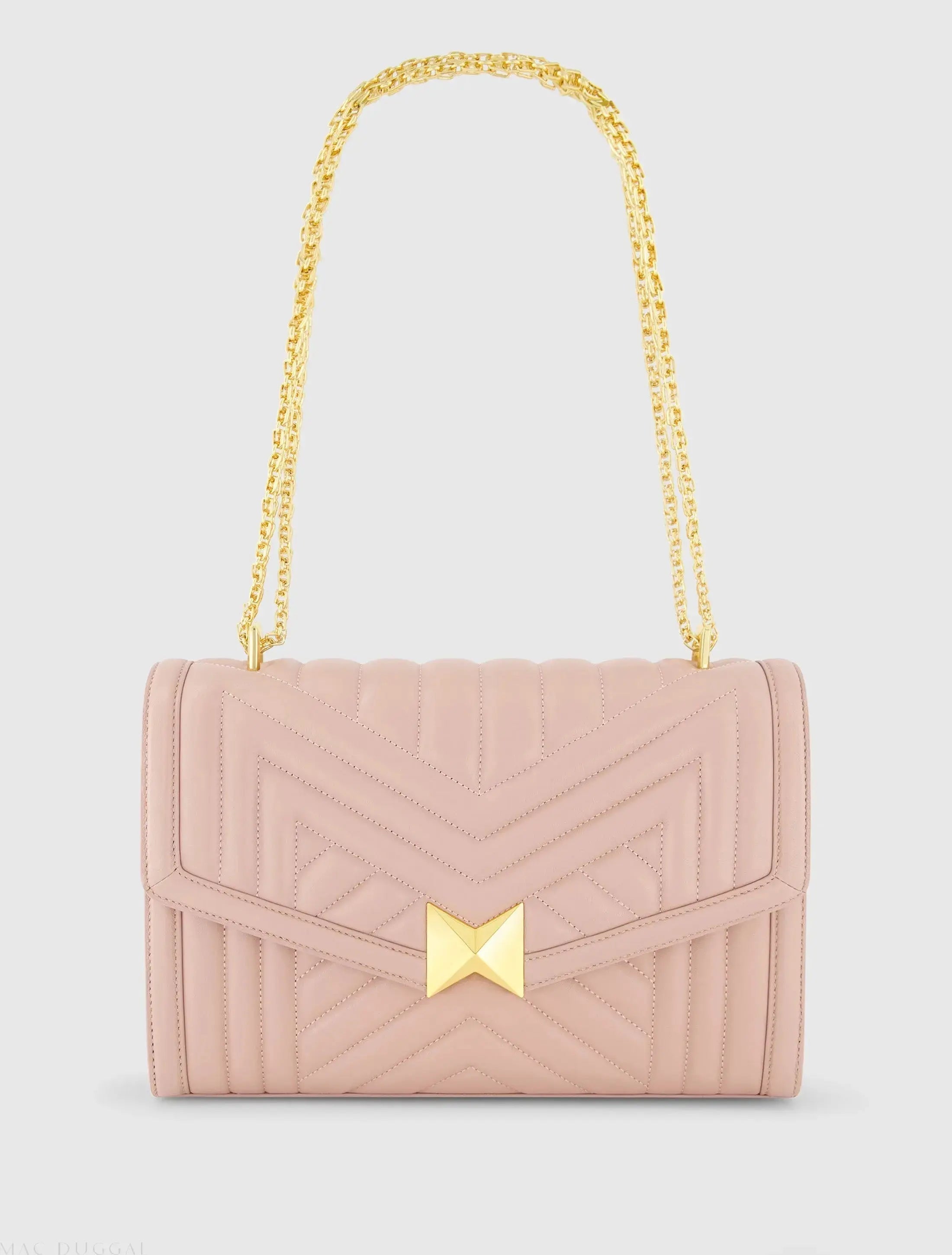 Pink Quilted Napa Leather Handbag With Gold Hardware - FINAL SALE
