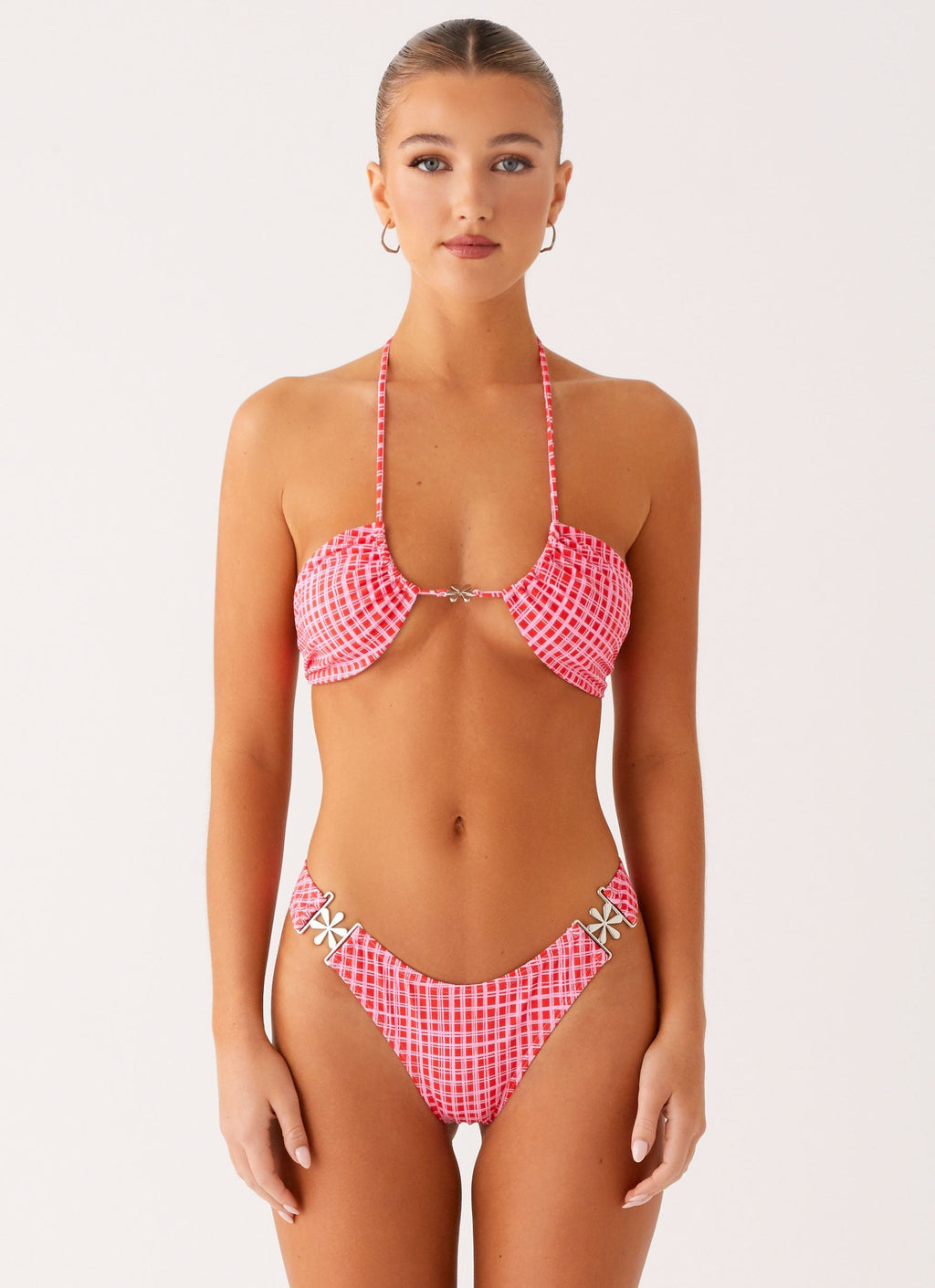 Saint Lucia Bikini Bottoms - Pink Check