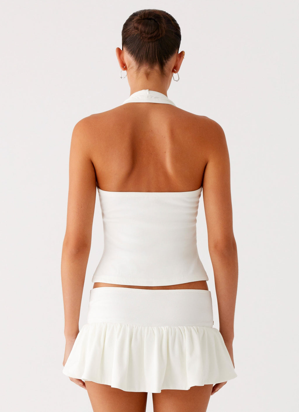 Vegas Nights Halter Neck Top - White