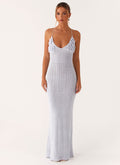 Zara Rose Crochet Maxi Dress - Blue